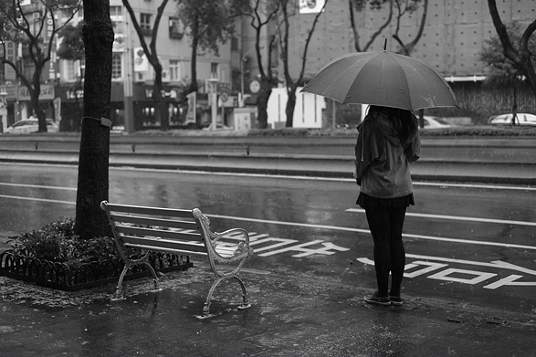 雨の台北市